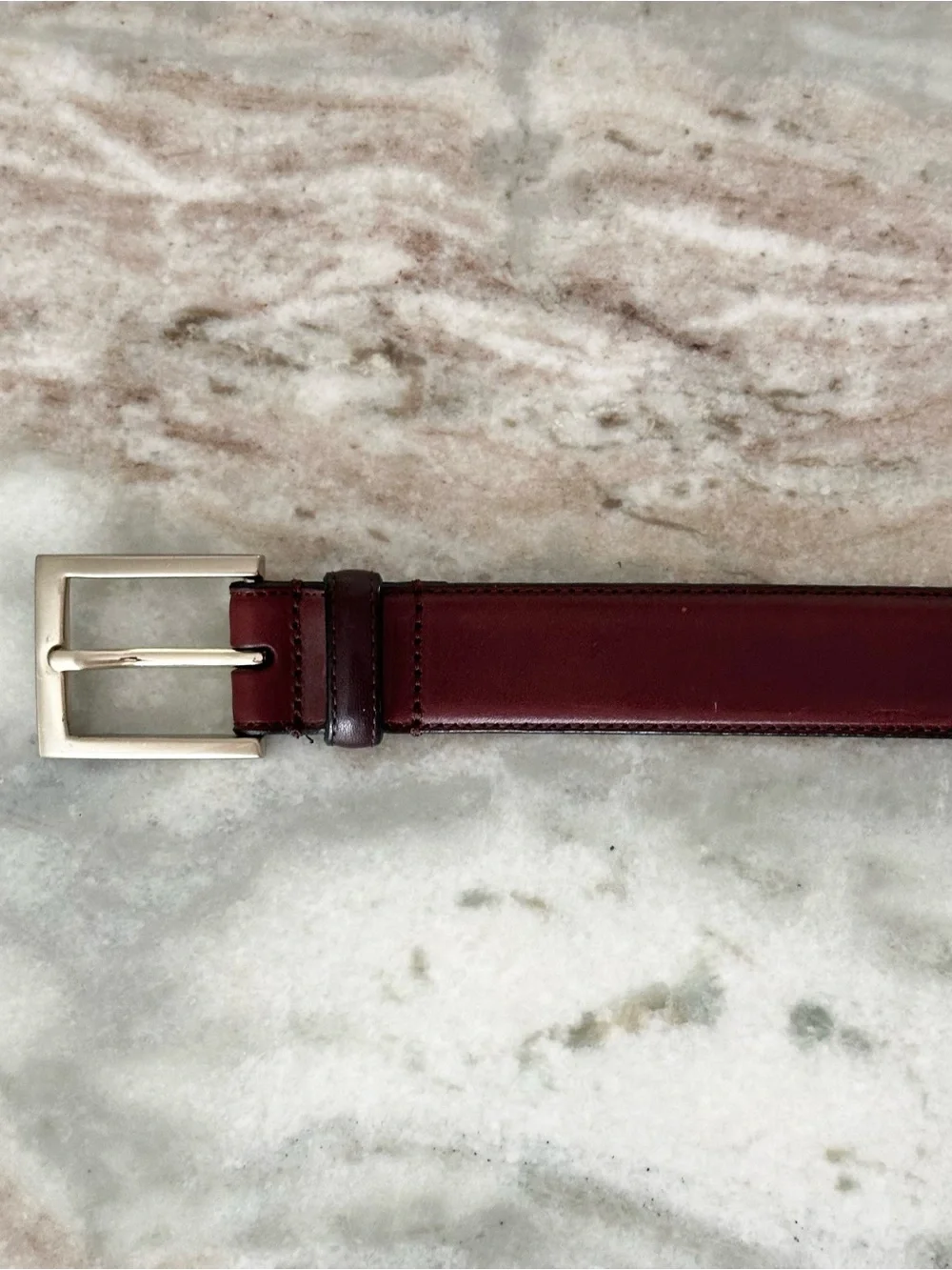 Men’s Wearhouse Full Grain Italian Leather Brown Dress Belt Made In Italy